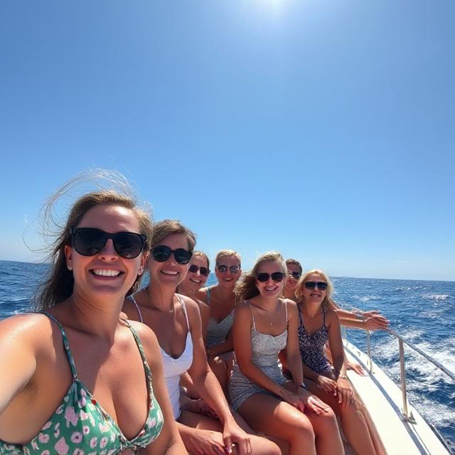 Guests on yacht